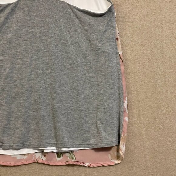 Maurices Blouse Women's Small Pink & Gray Floral Sleeveless - Picture 10 of 12